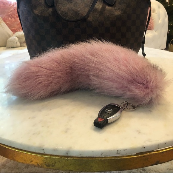 Mink Keychain Pink XLg 12.5" in length - Picture 3 of 5